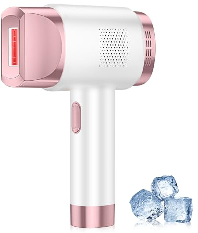Enthaarung Gerät mit Eis Kühlung, 21J Energie Haarentferner 9 Stufen, Auto Blitz, 600-1200nm Rotlicht, LCD Display, für Frauen Männer, Beine Bikinizone Arme Achseln