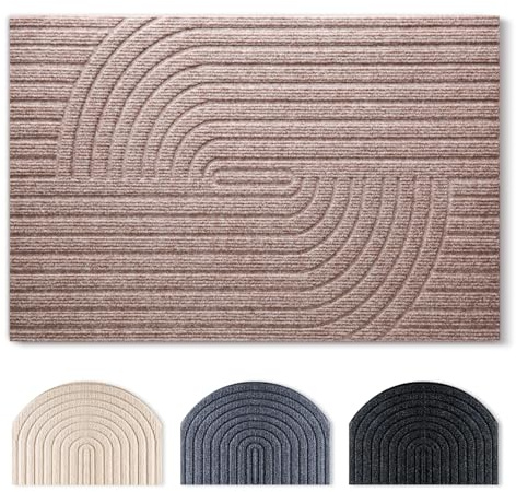 Tuocal Felpudo de 50 x 80 cm, antideslizante, lavable a máquina, alfombra para salón, interior y exterior, alfombrilla impermeable para entrada, pasillo, puerta de casa