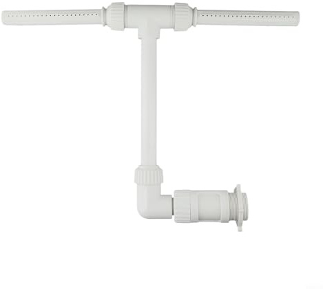 Fontana bianca per piscina con doppio ugello a spruzzo regolabile, spruzzatore a cascata facile da installare, per piscine interrate e fuori terra, migliora la circolazione