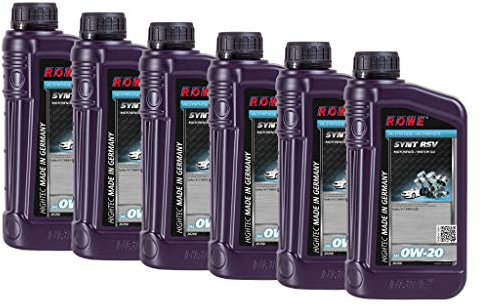 6 (6x1L) Liter ROWE HIGHTEC SYNT RSV SAE 0W-20 Motoröl für VOLVO Made in Germany