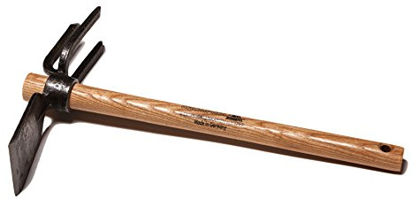Jäte- und Gartenhäckchen, 3 versetzte Zinken, mit Eschenstiel (40 cm)