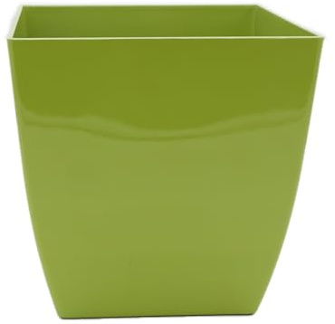 The HC Companies Vaso quadrato autoirrigante Aria, 20,3 cm, vaso in plastica per piante da interno ed esterno, verde lucido