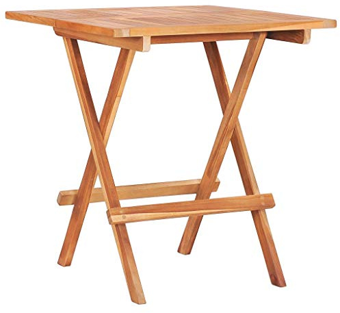 pedkit Bistrotiskt fällbart teak massivt trädgårdsbord fällbord balkongbord träbord bord bord bord 60 x 60 x 65 cm (L x B x H) för inomhus- och utomhusbruk
