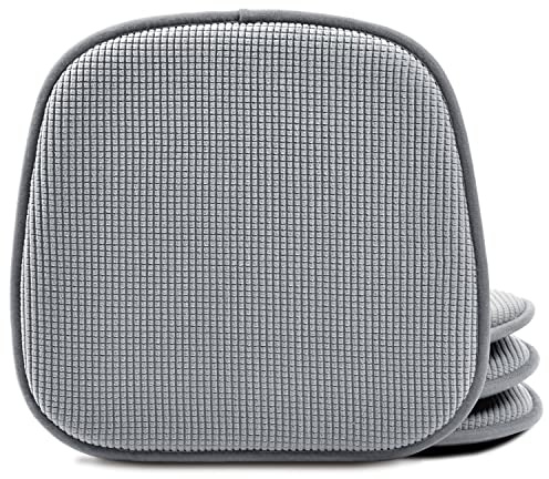 Shinnwa Dining Chair Cushions 4 Pack, Non Slip Indoor Chair Pads, U-Shaped Kitchen Seat Cushions, Set of 4, 15 x 16 Inches, Grey