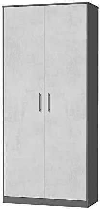 SMARTBett Schrank Kleiderschrank Aktenschrank 100 cm Anthrazit/Beton
