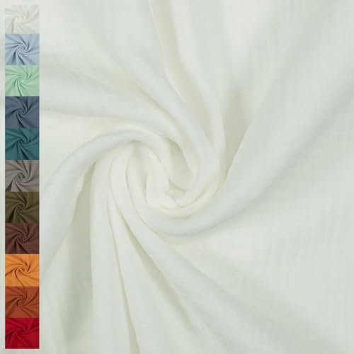 Musselin Stoff Sunny, Double Gauze, uni naturweiß (Länge am Stück: ab 50cm / Breite: 130cm)