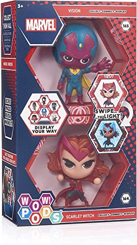 Wow! PODS Avengers Collection – Vision und Scarlet Witch | Superhelden-Figuren mit Wackelkopf | Offizielles Marvel Sammelspielzeug & Geschenke