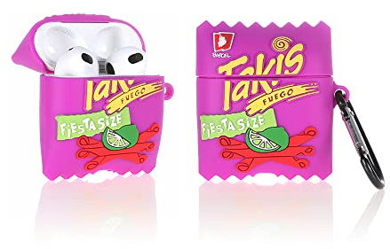 Derhom Airpods 3 Silicone Case Funny Cute Fashion Soft Cartoon Cover Skin Compatible for Apple Airpods 3 with Keychain[Serie di Snack] (Takis)