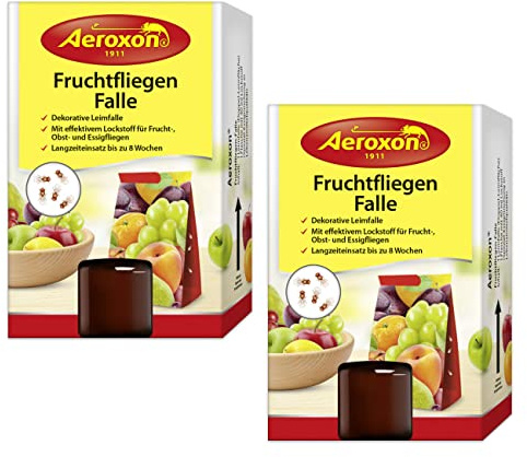 2x Aeroxon Fruchtfliegenfalle Fliegenköder Essigfliegen Küchenfliegen Obstfliegen