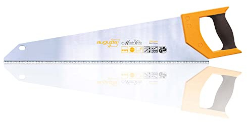 Augusta-Heckenrose scie à main polyvalente 550 mm I Scie polyvalente en acier C75 I Scie poignée souple à 2 composants panneaux d'aggloméré et pvc fin