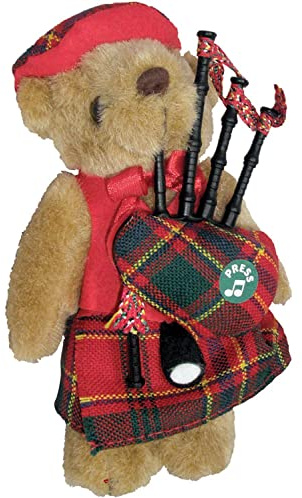 I LUV LTD Musikfigur Teddybär, Schottisches Geschenk für Munro Tartan Clan, Hergestellt in Schottland