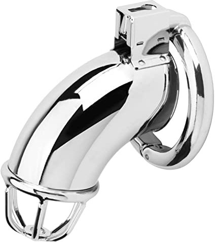 Ivomaa - Gabbia di castità maschile per pene, in metallo, cintura di castità per uomo, in acciaio inox