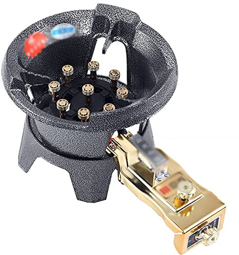 IBOWZ Placa de Gas Quemador De Gas De Fuego Feroz De Nueve Cavidades, Anillo De Estufa Wok De Anillo De Ebullición Grande De Hierro Fundido De 10KW, para Vida Compacta, Cocina, Camping O Caravanas
