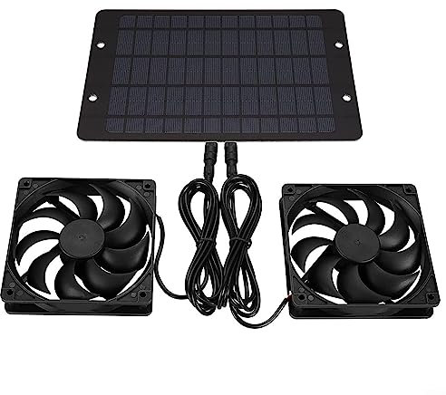 Solar-Abluftventilator, 10 W, 12 V, solarbetriebener Doppelventilator, verwendet für die Abluftbelüftung von Gewächshaus, Dachboden, Hühnerställen
