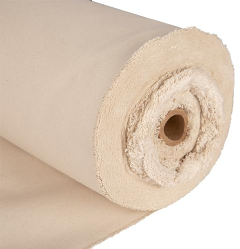 50 Metre 100% Cotton Duck Canvas 340GSM 60” inch Wide (152cm) Awnings beanbags Tote Bags bagmaking, Kids Projects, Craft, Tea Towels, Lining for Sofas, Soft furnishings and Outdoor Furniture. Natural