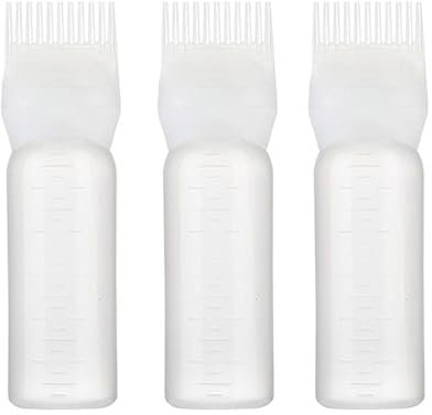Haaröl Applikator Bottle, Applikator Flasche Haare, Wurzelkamm Applikator Flasche, Haarfärbe Applikatorbürste, Haaröl Kamm Applikator, Quetschflasche Mit Skala Für Haarfärbe Kopfhautpflege