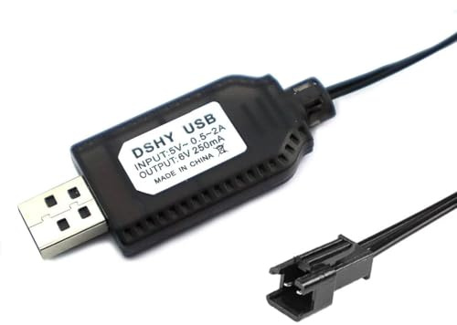 Battery Charger Cable USB Charging Cord 6V for LiPo Rechargeable Batteries Pack SM-2 Pin Plug Used on RC Toys Car TANK Trucks Trains Boat