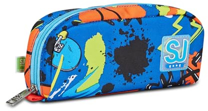 SJ GANG STYLE JAM GANG Portapenne Scuola, Blu, TrickyLed, Bustina con Scomparto Unico Porta Penne, Accessori Zaino, Medie, Superiori, Bambino