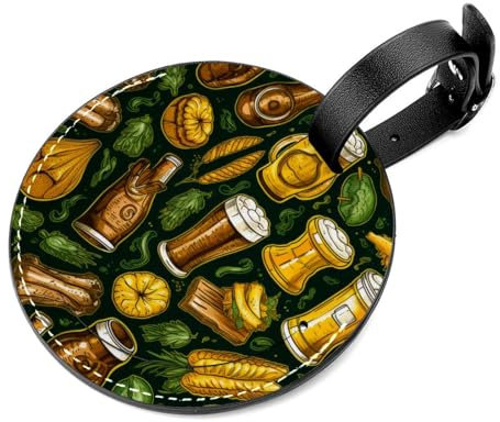 Gepäckanhänger,Gepäckanhänger für Koffer,Reiseanhänger für Gepäck,2-Pc,Bier-Essen-Cartoon-Tisch
