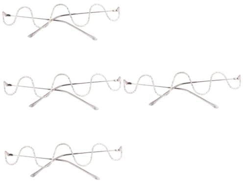 OATIPHO 4 Paare Brillengestell Silber Kostümbrille faschingsbrille karnevalsbrille schnapsgläser dekorative lustige Brille bunt schmücken dekorativer