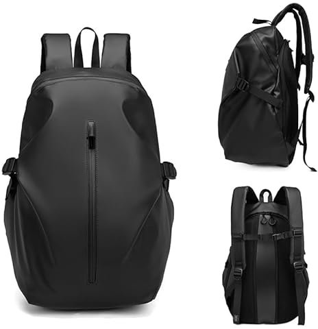 mjmoto Motorrad-Rucksack, reflektierende Motorradhelmtasche, Rucksack für Herren und Damen, große Kapazität, wasserdicht, Reiserucksack, Schultertasche (schwarz)