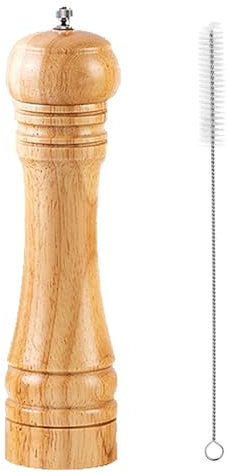 BINHAI Pfeffermühle aus Holz - Verstellbares Mahlwerk, klassisches Design, langlebiges und elegantes Küchenwerkzeug für frische Gewürze, Salz, perfekt zum Kochen und Essen, 20,3 cm