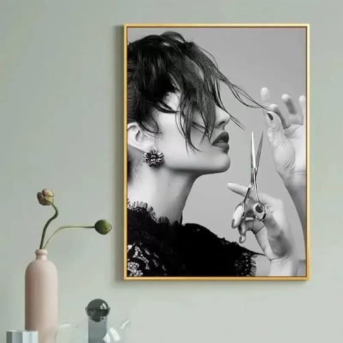Leinwanddruck Friseursalon-Friseur-Modell-Poster, Friseur, Leinwandgemälde, Drucke, Modefrisur, Wandkunst, Bilder, Friseursalon, Dekor, Geschenk, 60 X 90 Cm, Ohne Rahmen