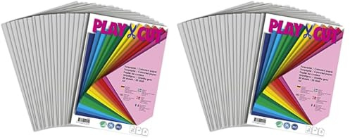 PLAY-CUT Tonpapier A4 Granitgrau (130g/m2) | 20 Bogen Din A4 Papier zum Basteln Drucken | Dickes Bedruckbares Bastelpapier Set und Druckerpapier A4 | Premium Tonzeichenpapier & Craft Paper