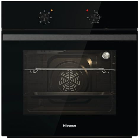 Hisense BI62020ABGUK - Built-in 60L Electric Single Oven - Black - 530x595x595 mm (DxWxH) - A Rated, Extra Large
