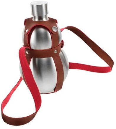 POPETPOP Bouteille Eau Forme De Gourde Acier Inoxydable Avec Sangle Récipient Eau Pour Camping Et Utilisation Quotidienne