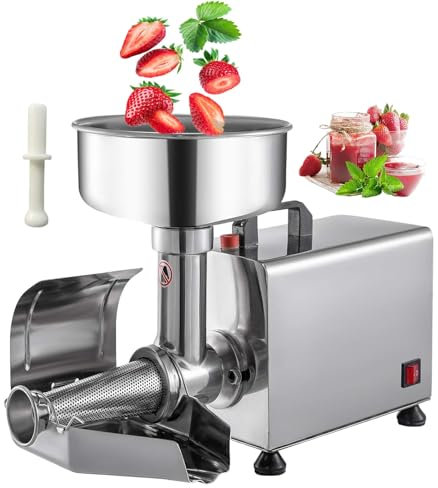 pedenencelia Passapomodoro Elettrico,Macchina Salsa Acciaio Inossidabile 450 W, 4 Gambe Supporto Gomma,Diametro Ingresso Alimentazione 225 Mm,con Filtro,Pressatura Ausiliaria