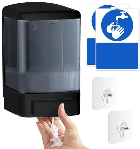 Xerteam Dispenser di sapone da 1000 ml, montaggio a parete, dispenser manuale di disinfettante per le mani, per casa, ufficio, scuola, metropolitana, hotel, shampoo, gel doccia, dispenser con 2