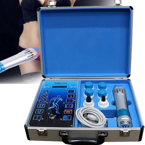 DPLXQPP Terapia Profesional Ondas Choque Ed,Dispositivo Terapia Ondas Choque,Masajeador Externo Tratamiento Ed Portátil para Lesiones Cuello,Rodilla Y Tobillo