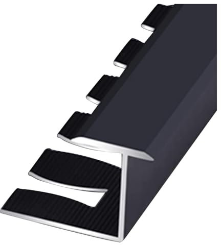 Übergangsprofil, Schwellenstreifen, Fliesenabdeckleiste aus Aluminiumlegierung for Fußböden/Haustüren/Kellerböden(Black)