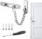 Chaîne de porte sans perçage, chaîne de porte en acier inoxydable, chaîne de porte Abus, chaîne de porte pour porte d'entrée, (1 chaîne antivol, 4 vis, 1 tournevis), 6 pièces au total, pour maison
