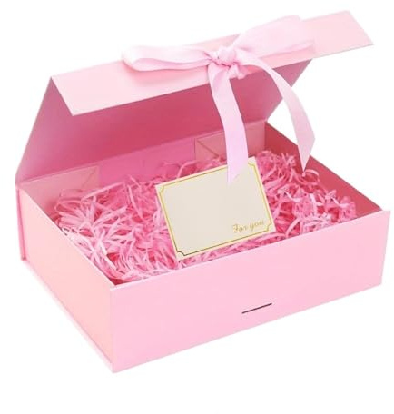 In 3 Größen erhältliche Magnetbox mit Deckelband Lafite Grass Grußkarten-Verpackungsbox ﻿(25cm,Pink)