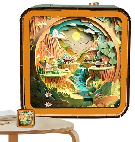 Rompecabezas de madera con luz LED, luz nocturna de rompecabezas de madera 3D – Puzzles de madera inalámbricos, luz nocturna LED 3D – Luz nocturna 3D de madera, juguete rompecabezas decoración de