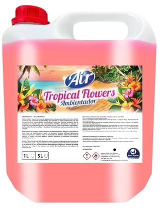5l Ambientador Liquido Industrial Concentrado - Garrafa Ambientador Profesional Limpieza - Aromatizador Liquido Neutralizador - Olor Duradero Esencias Naturales (Flores Tropicales)