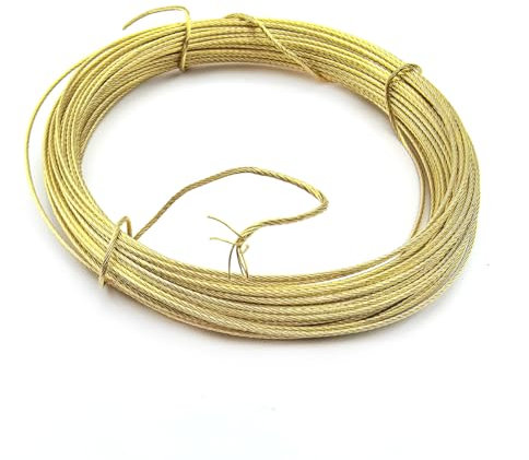 32.8 Feet (10m) Brass Picture Hanging Wire 0.7mm Metal Photo Frame Wire for Hanging Pictures Photo Frame
