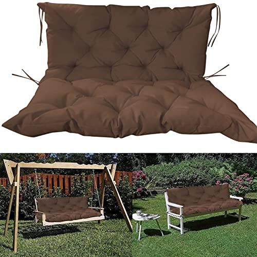 Outdoor Schaukelbank Auflagen Wasserdicht mit Rückenlehne für Gartenmöbel 2 3 Sitzer Braun