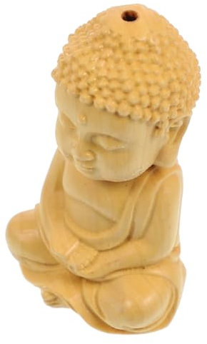 ERINGOGO Statua del Buddha in Legno Khaki per Decorazione Desktop Interna, Artigianato Fine e Buona Stabilità, come Ricordo per Famiglia e Amici Durante le Festività