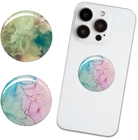 2PCS Marble Phone Grip for Phones, Phone Ring Holder with Foldable Stand – Phones Finger Holder Grip, It Phone Grips for Back, Compatible with Smartphones & Tablets