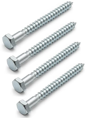 AMLOOPH M8 x 70mm Coach Screws, 10pcs Heavy Duty Hex Head Lag Bolts 70mm