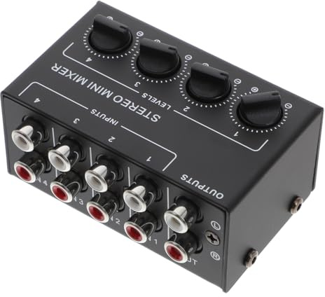 HONITANO Mini Mixer Audio Stereo Mixer Passivo Portatile in Ferro e Abs per Mixare Segnali da Dispositivi Audio