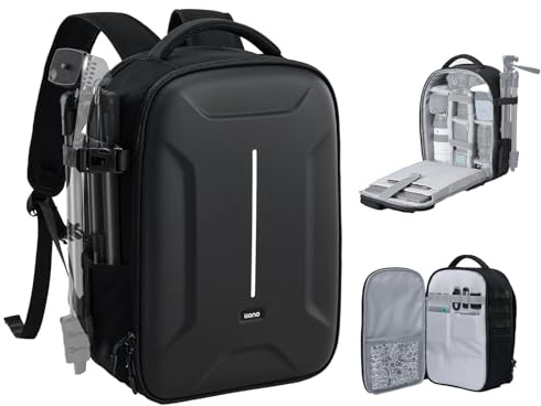 llano 22L Large Hardshell Camera Backpack Case, Camera Bags for Photographers Compatible with DSLR and Mirrorless Cameras,for Sony Canon Nikon Fujifilm with Laptop Compartment,Travel and Outdoor