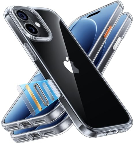 TORRAS Diamond für iPhone 17 Hülle Zertifizierter Militärschutz Transparent | Anti-Vergilbung & HD-Klar, 360°-Airbagschutz, stoßfest & kratzfest, Kameraknopf-Schutz – Handyhülle für iPhone 17 Case