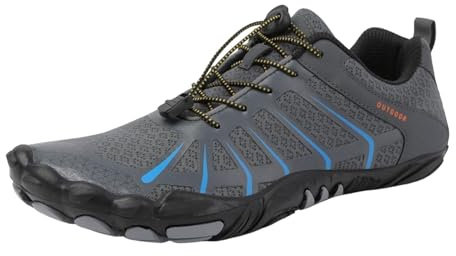 VBEDKDEB Sneakers herr löparskor sportskor vattenskor för kvinnor och män, strand, sportiga barfotaskor, sommar utomhus sportskor för vandring, simning, strand, flod, vandringsskor, GRÅ, 43 EU