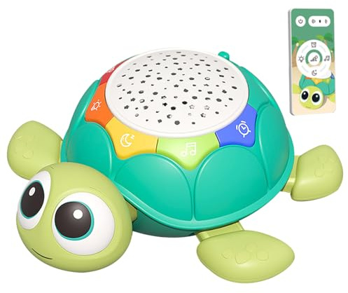 Giocattoli per Bambini 6-12 Mesi Proiettore Tartaruga Giocattolo per il Pancia Divertente Gattonare con Luce e Suono Rilassante Musicale per Bambini Gattonare Educativo per Bambino Ragazzo Ragazza B