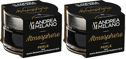 Andrea Milano, Perle di Aceto Atmosphere, Sfere all' Aceto Balsamico di Modena IGP dal Profumo Intenso per Accompagnare i Tuoi Piatti, Ideali su Bruschette, Carpaccio e Mozzarella, Made in Italy, 50 g