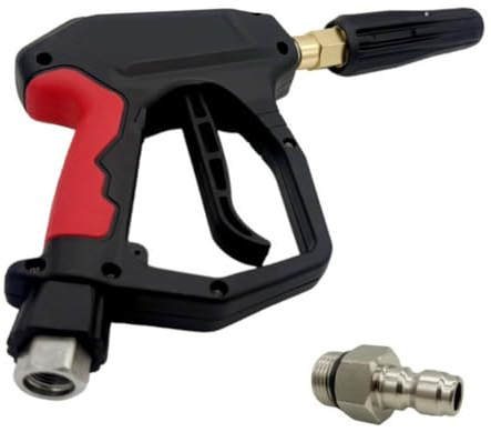 Vilgftyiet 304 rostfritt stål biltvätt skumpistol med anti-knut-design och låsavtryckare för högtryckstvättar, svart